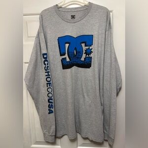 Mens DC Shoes Gray Long Sleeve Crew Neck T-Shirt Size XL